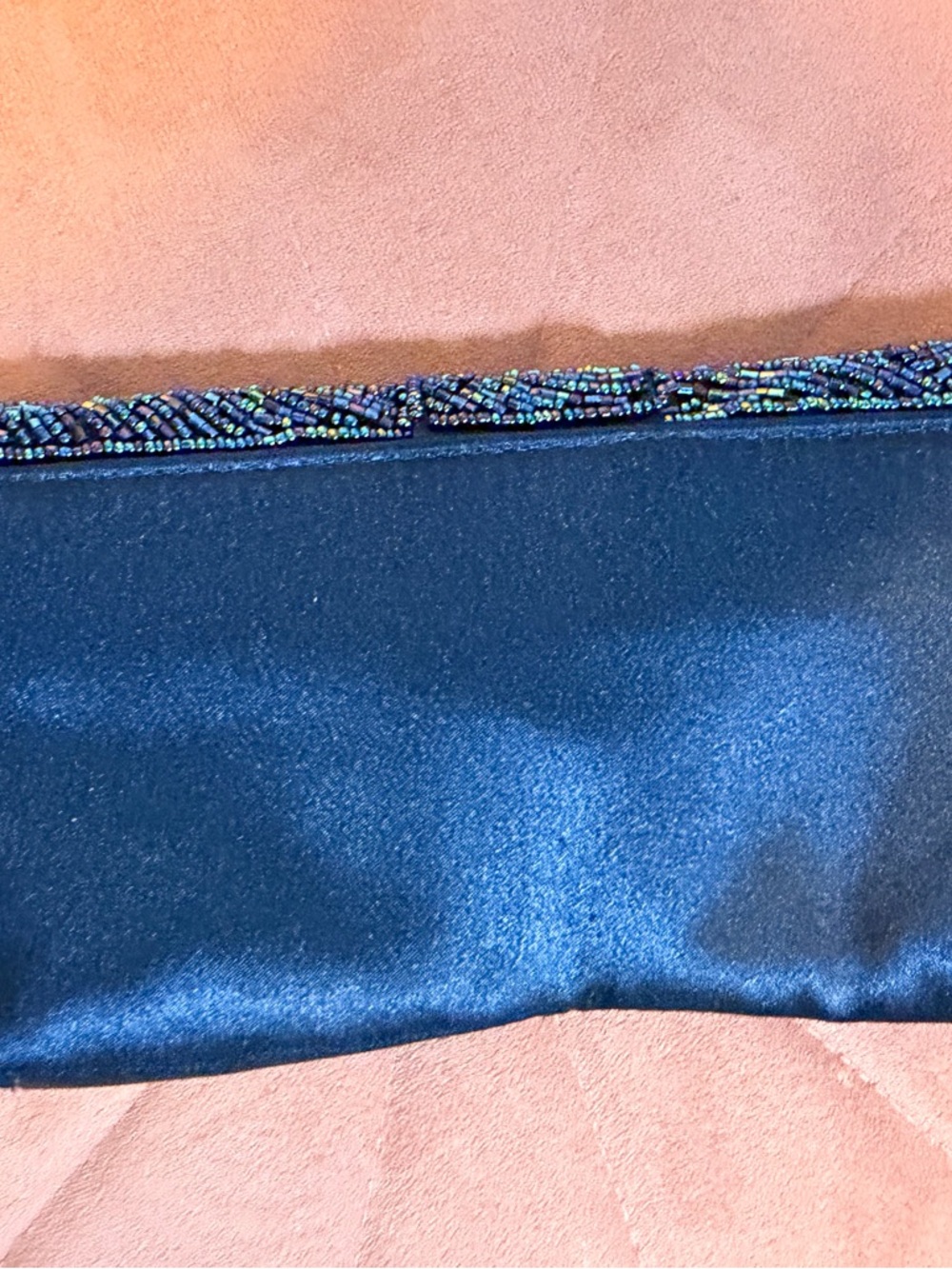 Vintage Beaded Evening Clutch with Rhinestone Buckle - Picture 4 of 4